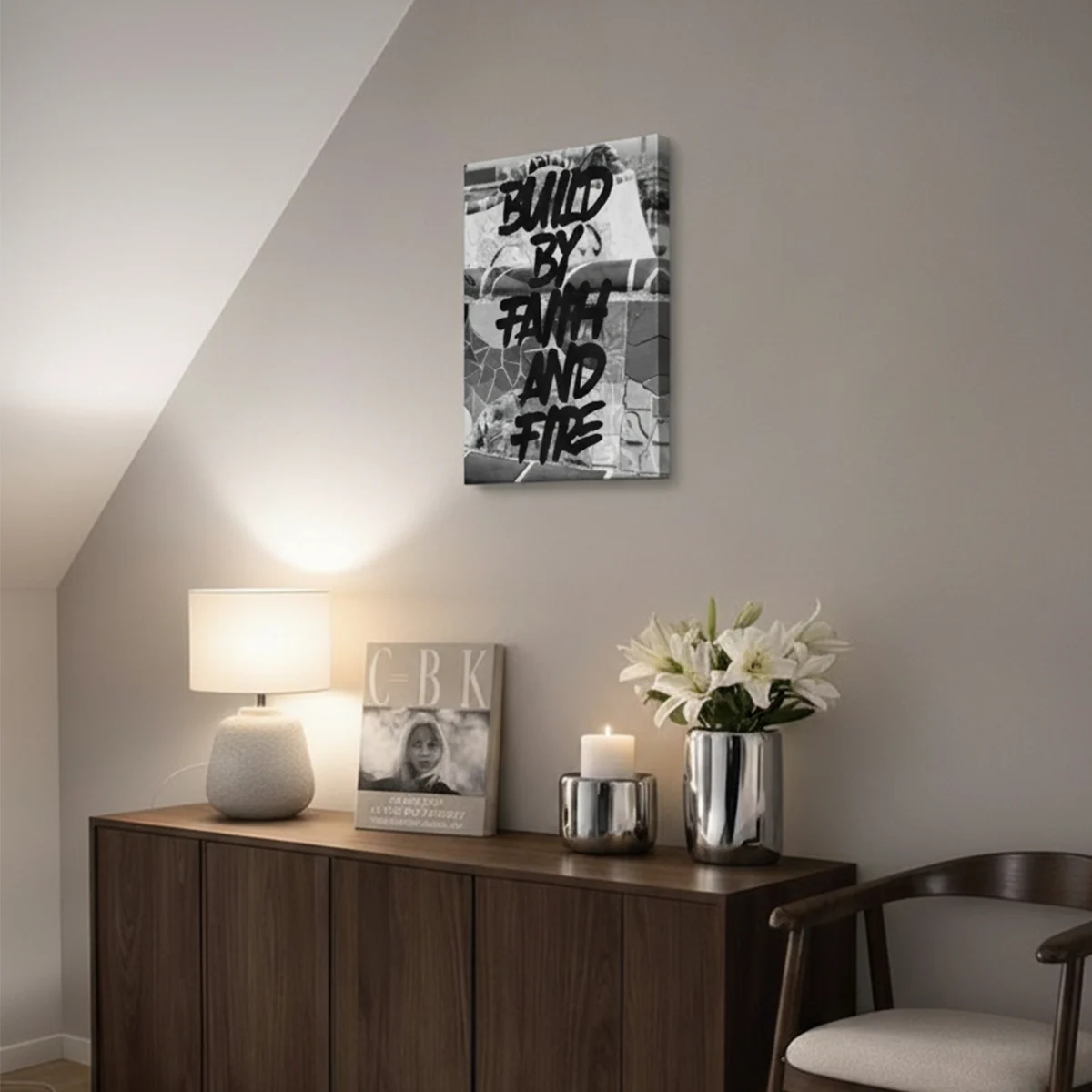 originalne-slike-na-platnu-umetnicke-na-zidu-platno-crno-belo-tirkiz-40x60cm_0057 BUILD BY FAITH – PREMIUM ŠTAMPA - Urbana Energija – prikaz 3